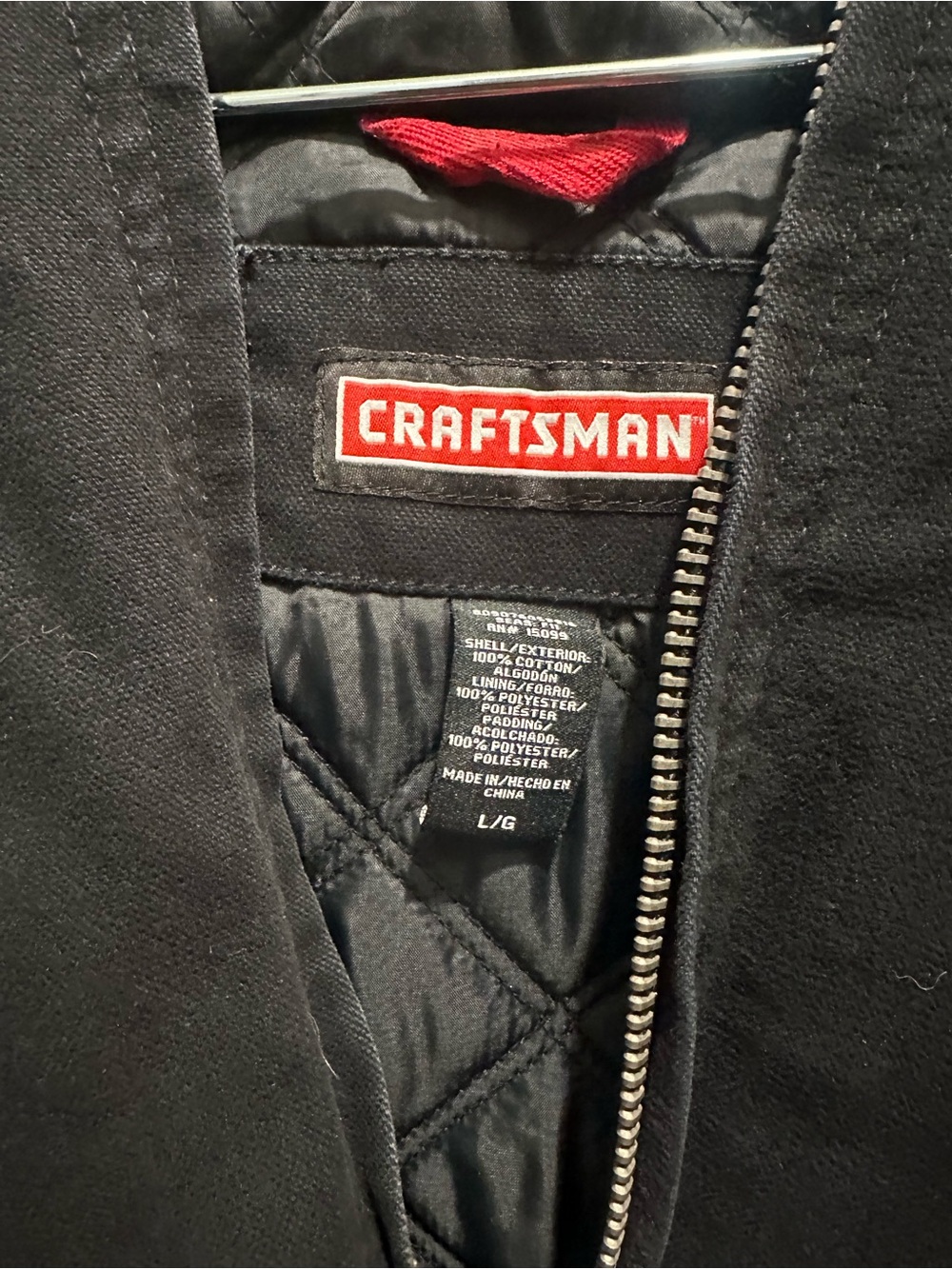 Craftsman Men's Black Work Jacket - Quilted Lining